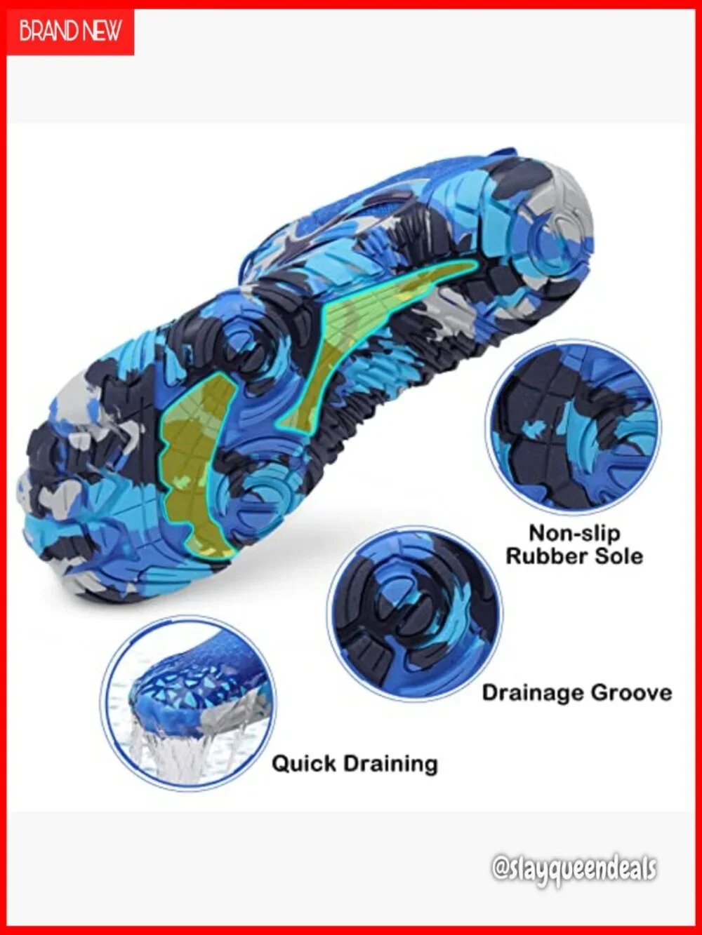 Unisex Quick-Dry Water Shoes, Non-Slip Hiking Aqua Shoes, Athletic Swim Shoes